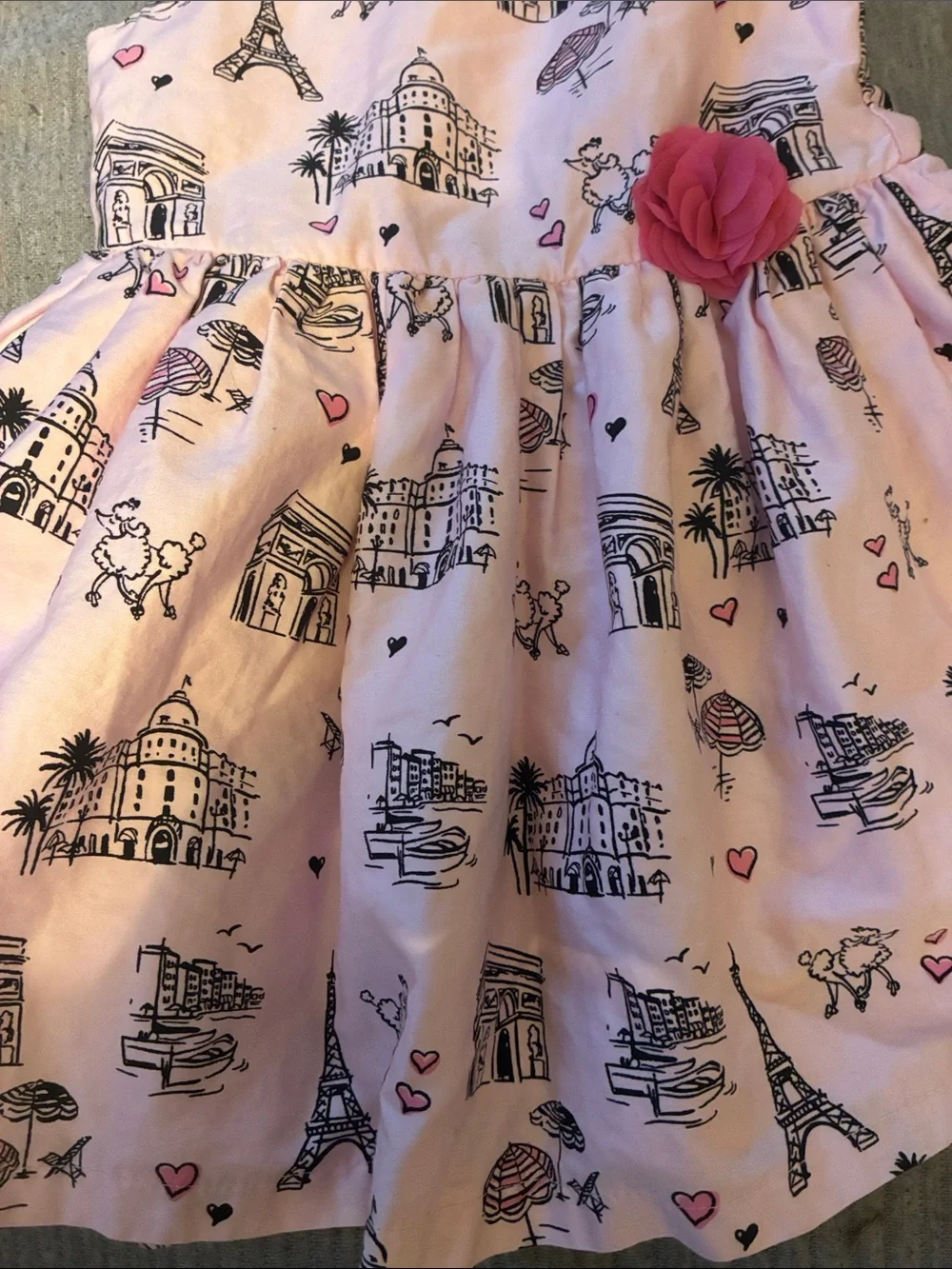 (2 )set pc Pink Paris Print Dress and one Purple,white with butterflies 18-24